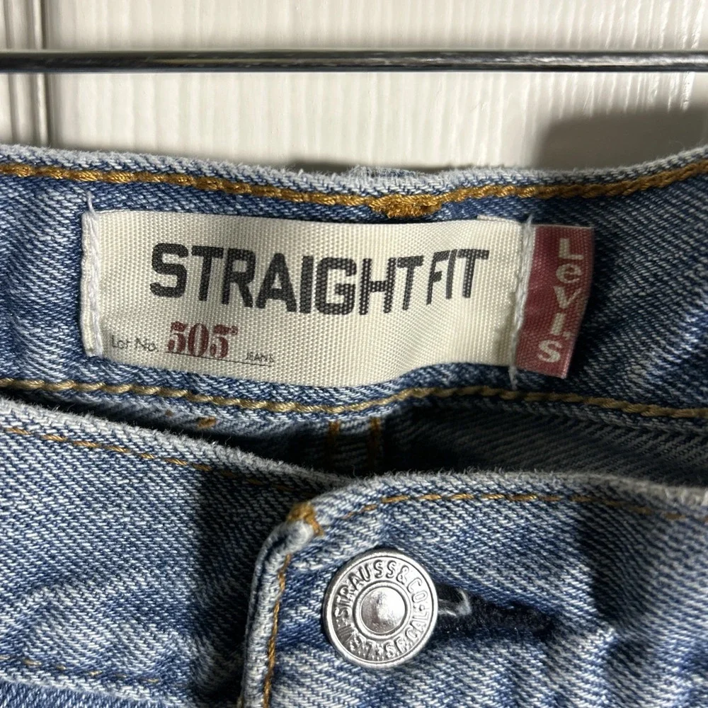 Levis 505 Denim Blue Jeans Mens 36x32 Straight Leg‎ Regular Fit